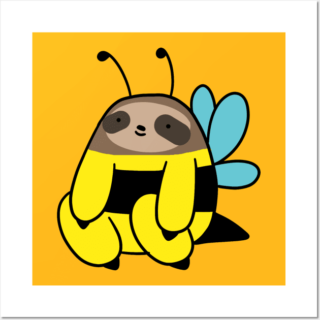 BumbleBee Sloth Wall Art by saradaboru